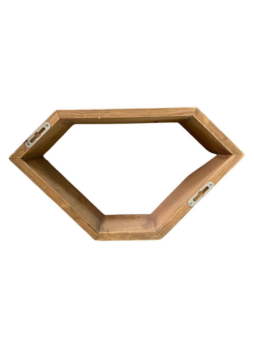 Set of 4 Solid Wood Diamond Wall Shelves | Mid-Century / Boho Decor - Picture 4 of 4